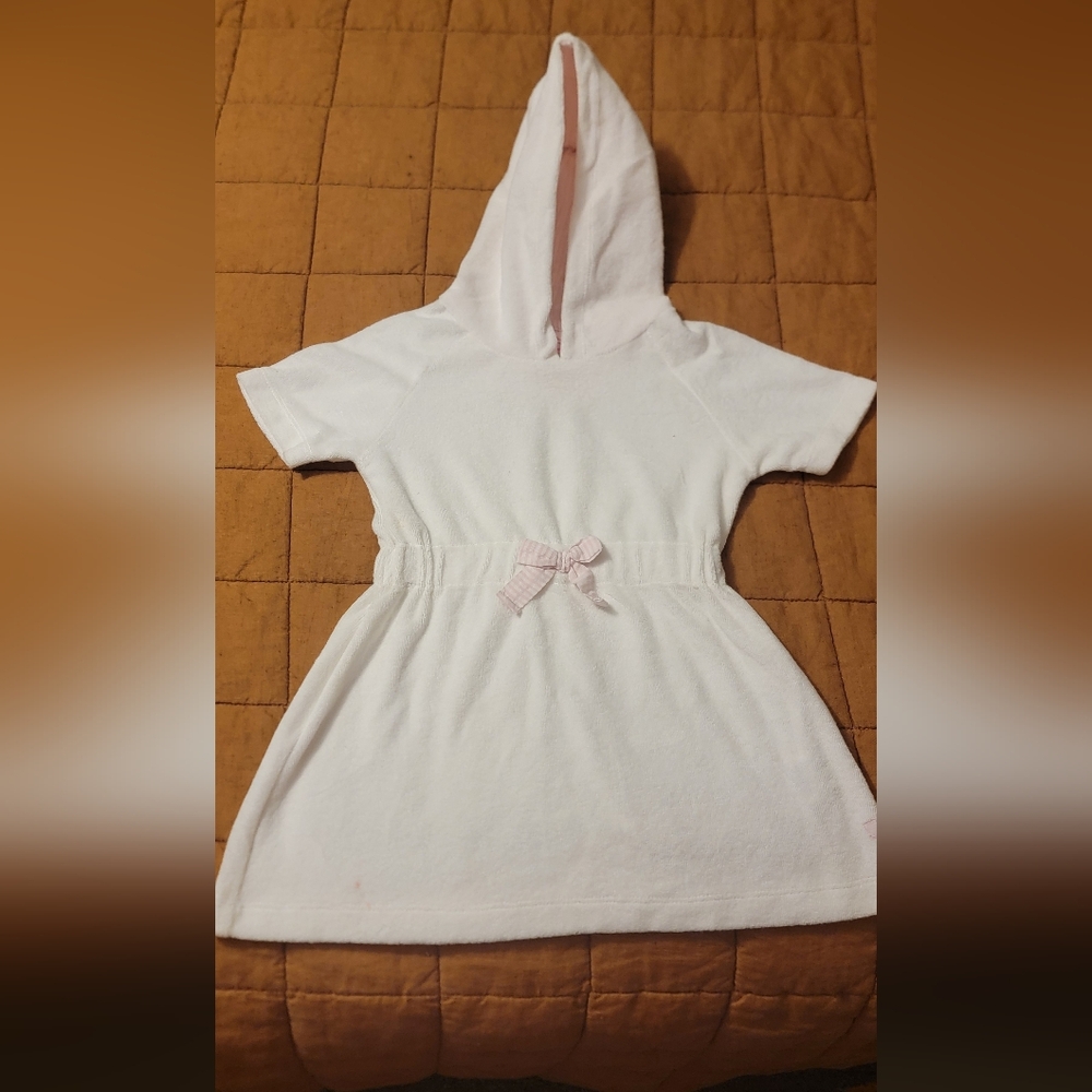 Ruffle Butts Towel Dress With Pink And White Stripes